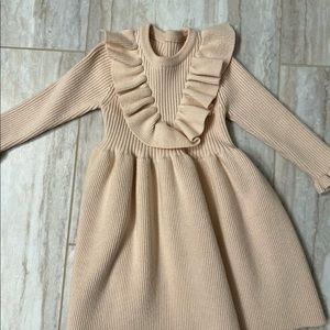 Long sleeve cream dress-2T